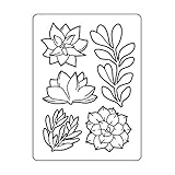 Darice 30023122 Prägefolder - Schablone, Pflanzung Blumen - Cacti, Plastik, transparent, 10.8 x 14.6 cm