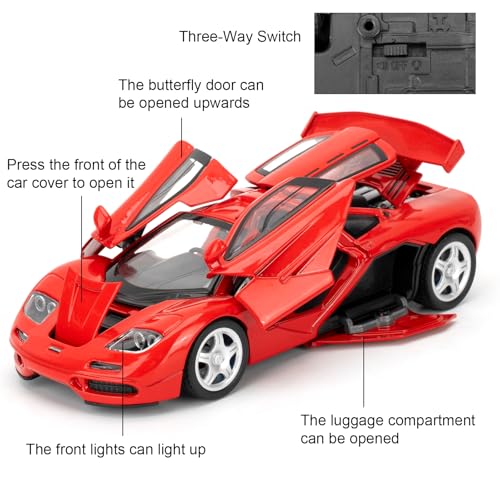 Modelo de Auto 1:32 McLaren F1 Diecast Rojo miniatura 4
