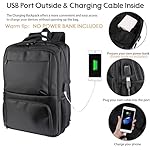 Laptop Backpack Fits 17 Inch Computer, Bussiness Travel Backpack with USB Charging Port and Anti Theft Pocket, Black - Image 5