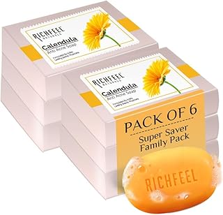 Calendula Anti Acne Soap | Power of Soothing Calendula Extracts | For skin prone to Acne & Blemishes | Physician Formulated | Helps Calm & Replenish Skin | 75 g (Pack of 6)