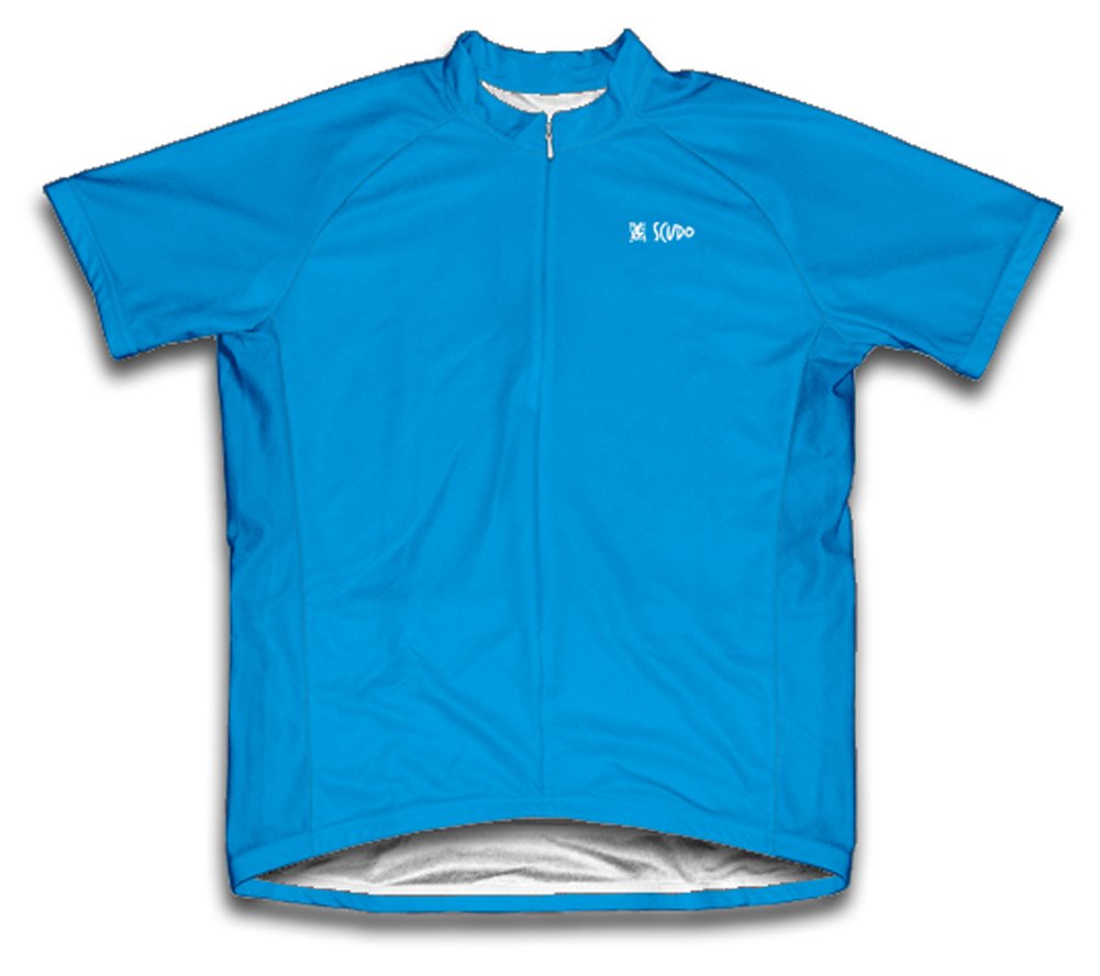 ScudoPro Light Blue Short Sleeve Cycling Jersey for Youth - Size M