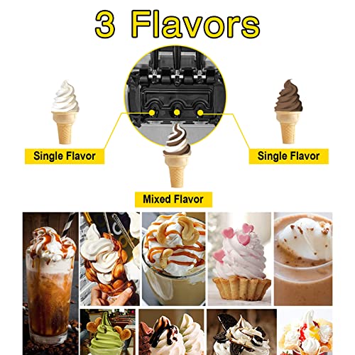 20-28 L/H Kommerzielle Weiche Eismaschine, 2+1 Aromen Soft Serve Ice Cream Machine Mit Zwei 6-L-Hoppern, 2200W… – Bild 5