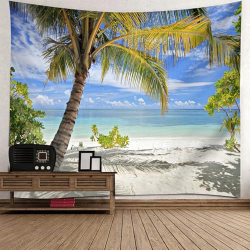 Tapisserie deccor mural 220x240cm avec tenture nature de plage pour decoration de chambre