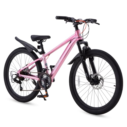 Image of RoyalBaby Kids Mountain Bike for Boys and Girls, Ultra-Light Aluminum 20-26 Inch Wheel Bicycle for 6-14 Years Old Children, 7 /21-Speeds Drivetrain