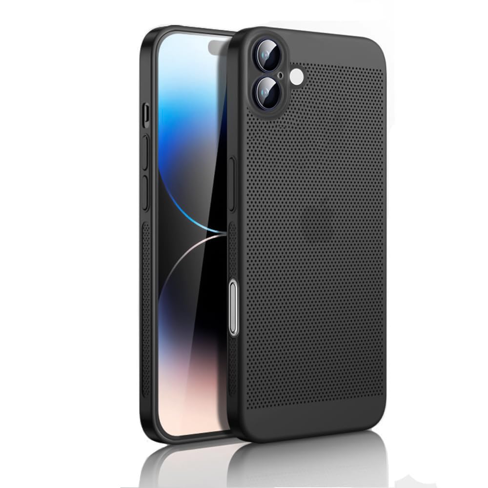 Dl3 Mobilak Case For iPhone 17 Heat Dissipation Case with Built-in Camera Lens Protector Slim Fit Breathable Cooling Anti-Fingerprint Hard PC Back Shockproof Cover