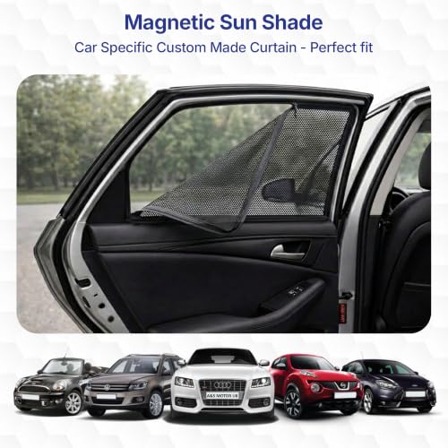 Image of KINGSWAY Car Sun Shade Curtains Only Compatible with Renault Duster (2026 Onwards) | Front Window in Half Cut and Rear in Zipper (Magnetic) | UV & Heat Protection | Pack of 6 Pcs