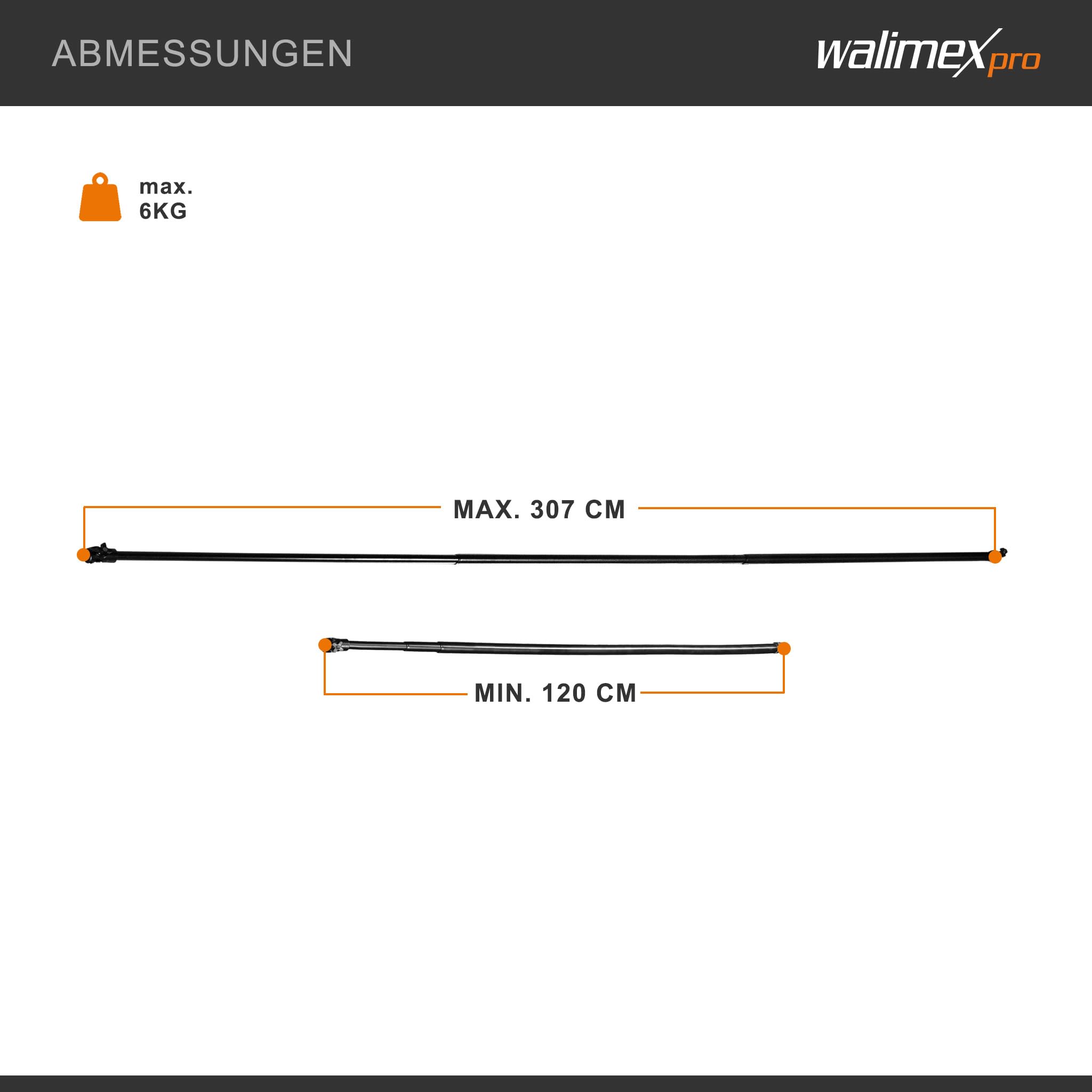Walimex pro Background Crossbar 120-307cm - België