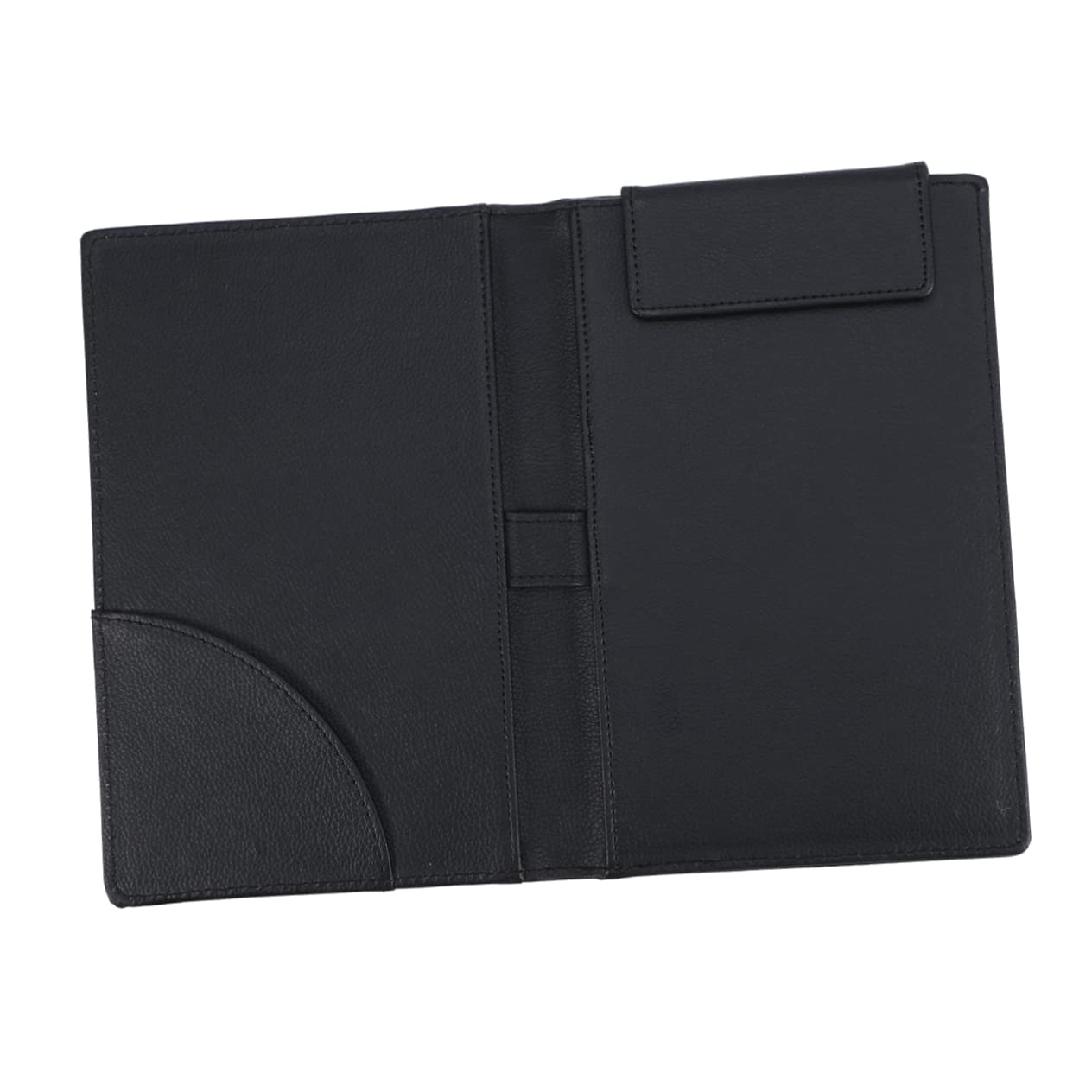 Pu Leather Menu Folder Guest Check Presenter with Pen Clip Stylish Organizer for Restaurants Bars Ktv and Salons Black