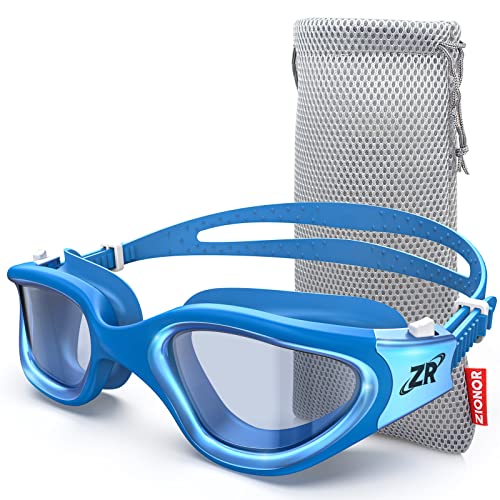 ZIONOR Swim Goggles, G1 MAX Super Anti-Fog Polarized Swimming Goggles for Men Women Adult, UV Protection Leakproof Easy Adjustable Strap for Indoor Outdoor Swimming (Polarized + Bright Smoke)
