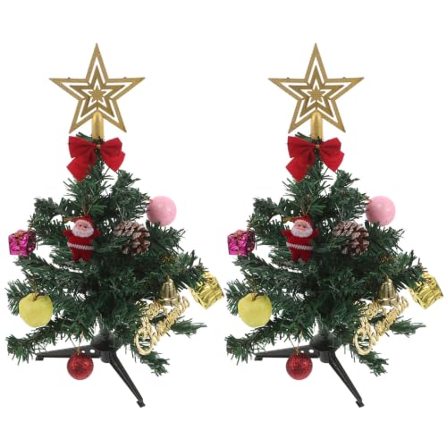 Mini sapin de Noël artificiel stable pour petits espaces sans perte d'aiguilles x2