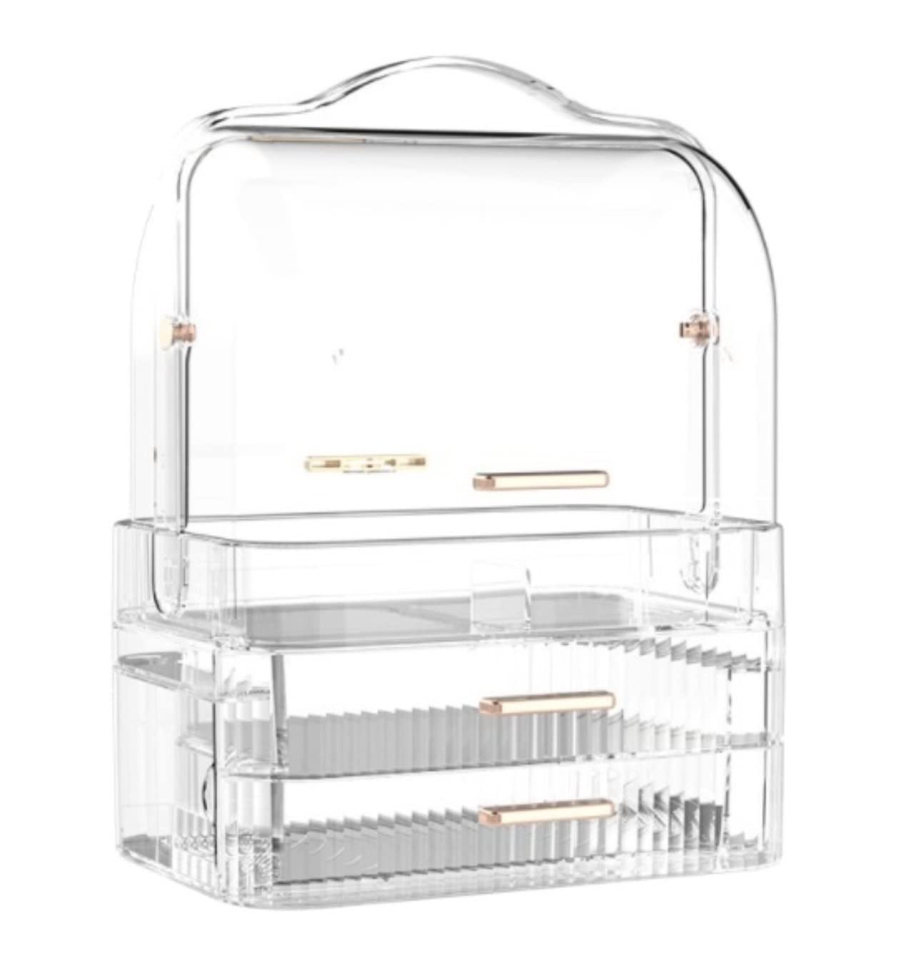 Kosmetik Aufbewahrungsbox Kunststoff-Make-up-Organizer Für Den Schreibtisch, Kosmetik-Aufbewahrungsbox, Schminktisch, Hautpflege-Produktregal Für Schlafzimmer(Transparent)