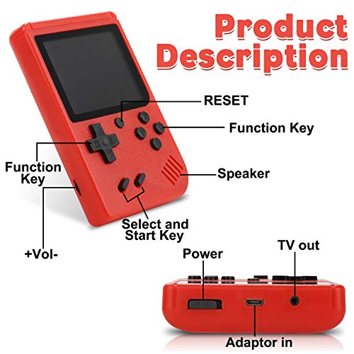 Fivejoy-Consola-de-Juegos-Portatil-Consola-Retro-Juegos-Clasicos-Juegos-Electronicos-Portatiles-Soporte-TV-Juegos-Portatiles-y-Dos-Jugadores-Regalo-de-los-Reyes-para-los-Ninos-Rojo Fivejoy-Consola-de-Juegos-Portatil-Consola-Retro-Juegos-Clasicos-Juegos-Electronicos-Portatiles-Soporte-TV-Juegos-Portatiles-y-Dos-Jugadores-Regalo-de-los-Reyes-para-los-Ninos-Rojo