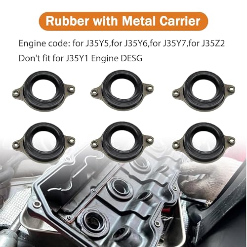 Image of Valve Cover Gasket with Spark Plug Tube Seals Fit for Honda Acura Vehicle Accord Crosstour Odyssey Passport Pilot Ridgeline MDX RDX RLX TLX 2013-2021 3.0L 3.5L V6 J35Y5 J35Y6 Replace 0362072 0362054
