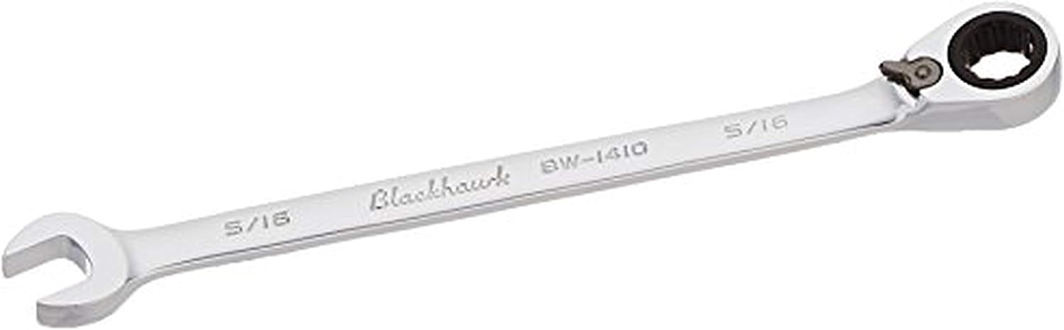 Proto Blackhawk BW-1410 12 Pt Combo Rev Ratcheting Wrench,5/16",Full Polish Finish