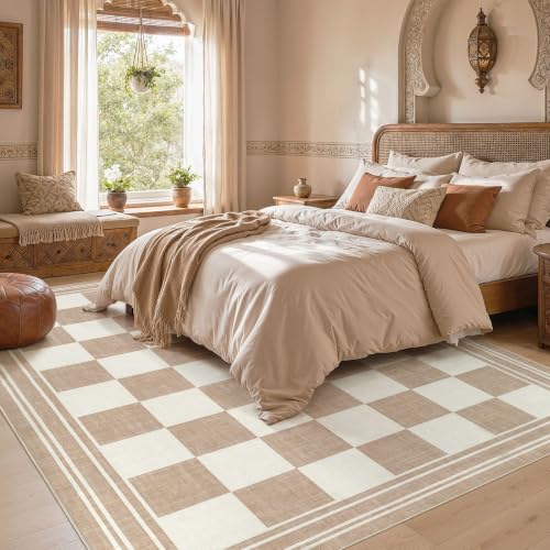 Image of cotiled Boho 5x7 Area Rugs for Living Room: Soft Moroccan Washable Rug