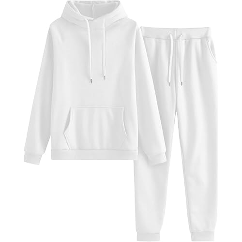 Womens 2 Piece Outfits Lounge Hoodie Sweatsuit Sets Oversized Sweatshirt Baggy Fall Comfy Sweatpants with Pockets