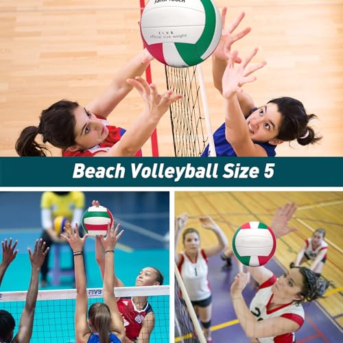 Image of Soft Rubber Lightweight Volleyball for Indoor Training Game Competition, Gym, Outdoor Beach Play, Gift for Kids,Fit for Beginner, Teenager, Adult, 1pcs