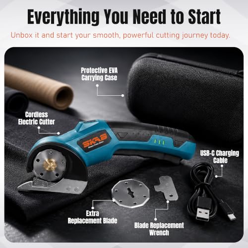 Cardboard Cutter Electric Scissor Rechargeable, 2600Mah Blue - image 3
