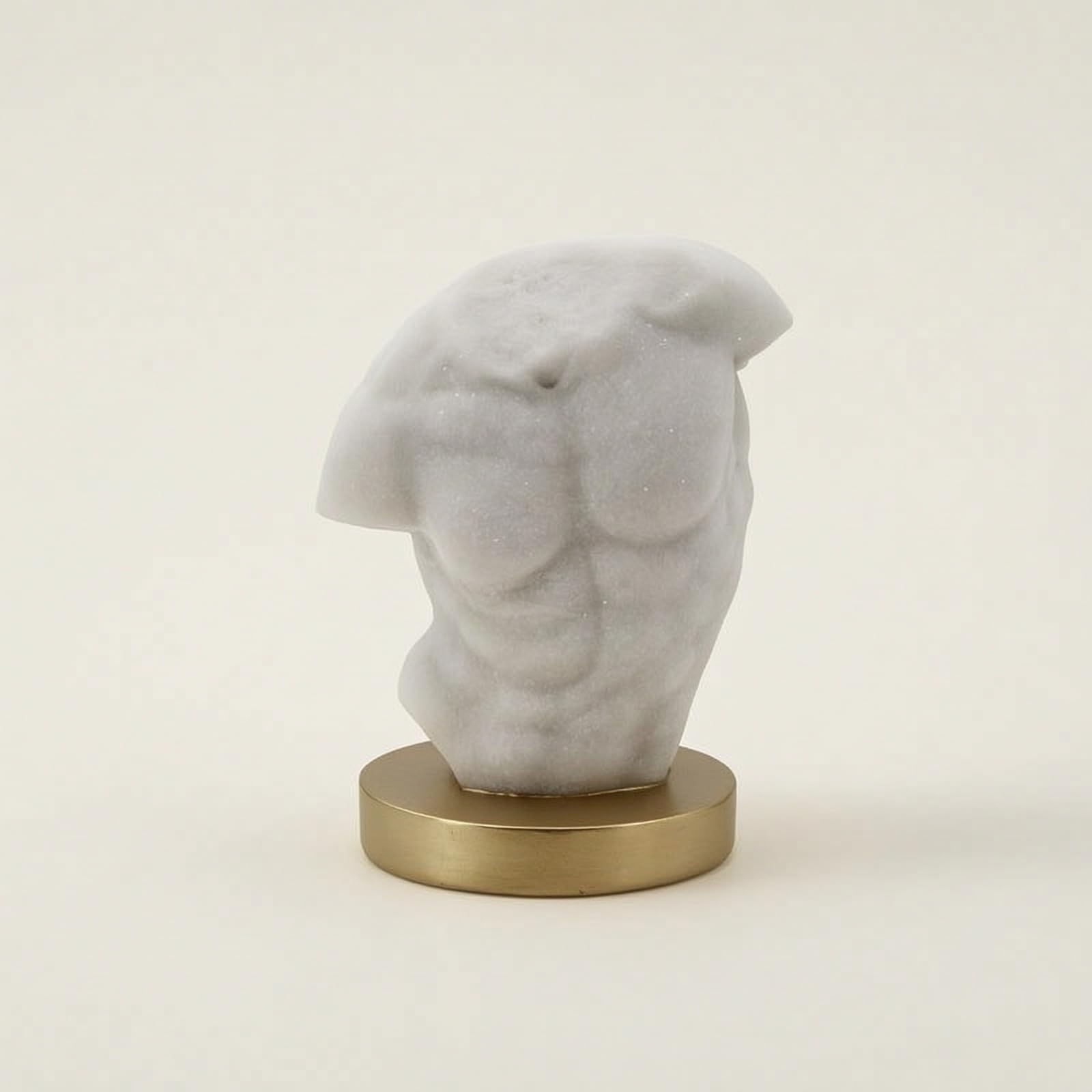 Milageto Skulptur Abstrakter Mensch Torso Figur Statue Moderne Wohndeko aus Quarzsandharz mit Strukturierter auf Sockel für Wohnzimmer Büro Atelier Flur Tisch