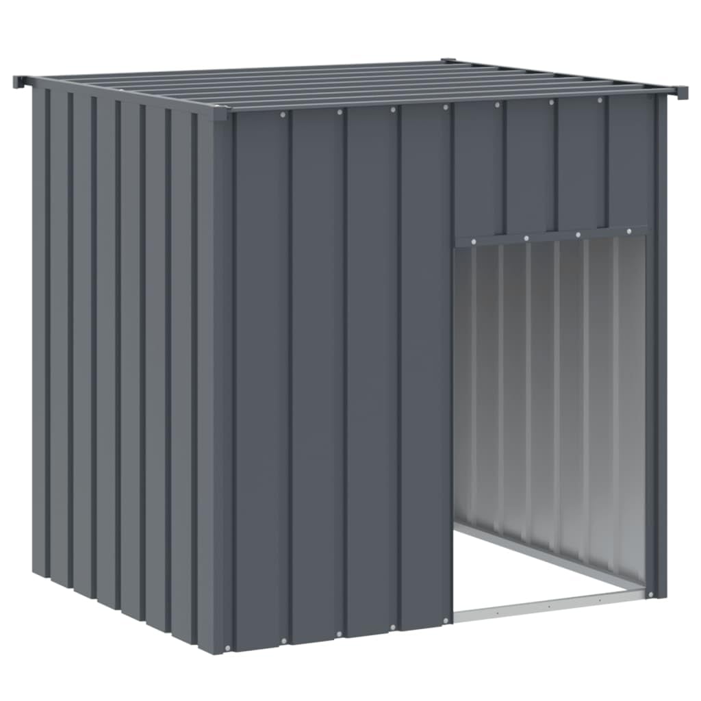 vidaXL Caseta para Perro con Techo de Acero galvanizado Antracita 110x103x109 cm