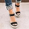 Women's Platform Wedge Sandals: Espadrilles, Bohemian Roman Style, Summer Pumps, Flat Options, Black, 40 EU #2