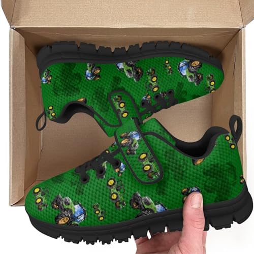 Little Kid Shoes Boys Girls Sneakers Tennis Running Lightweight Breathable Shoes Tractor Pattern2