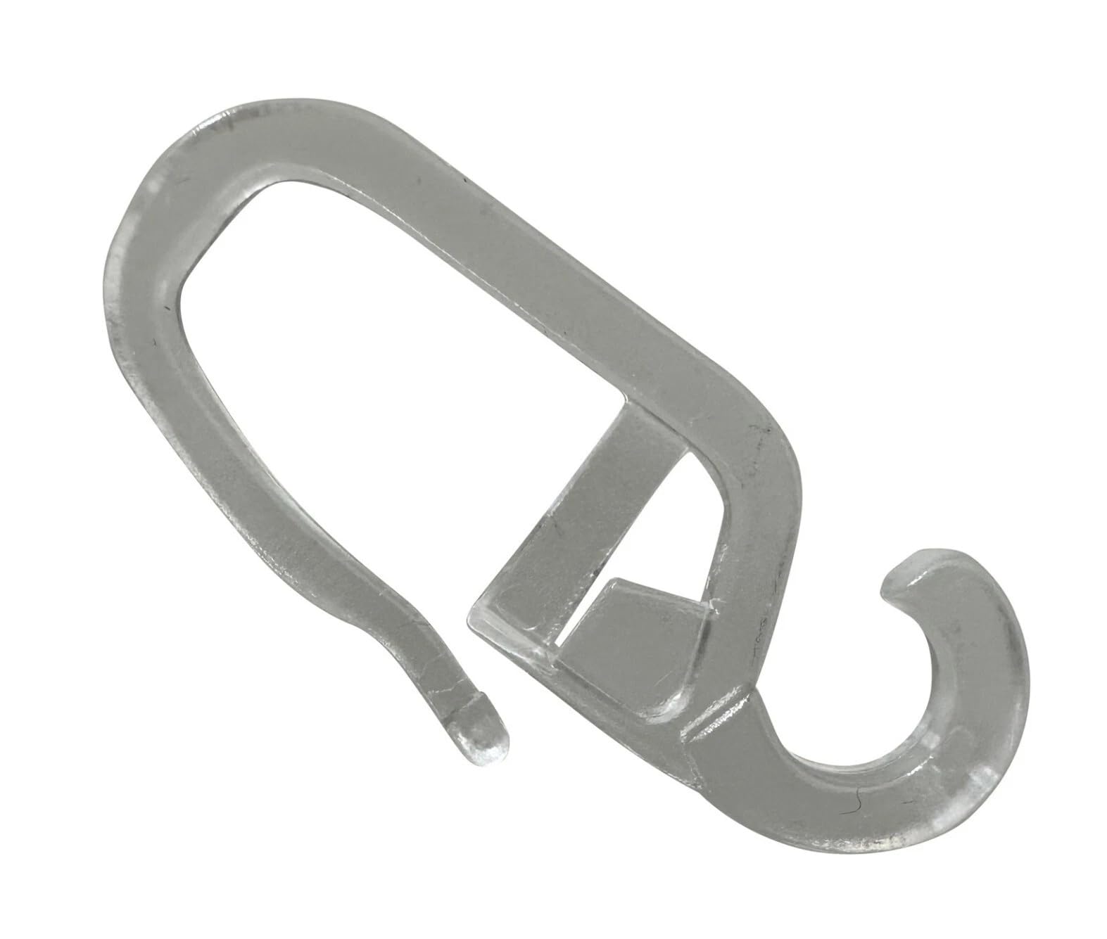 25 x 100 Stück Öse 6mm Überklipshaken, Faltenlegehaken, Gardinenhaken - Farbe transparent.