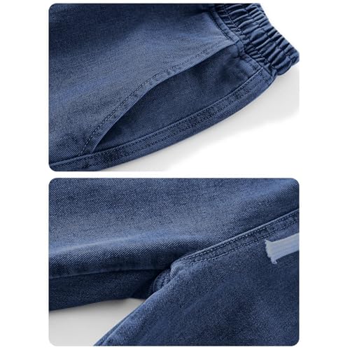 Men's Denim Pants Drawstring Straight Leg Jeans Pants Loose Vintage Pockets Trousers for Men Baggy Cargo Jeans3