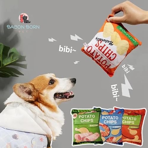 Brinquedo Pelúcia Pet Snack Som Plástico para Cães Cachorros Pequenos Resistente (Vermelho - Chunk)