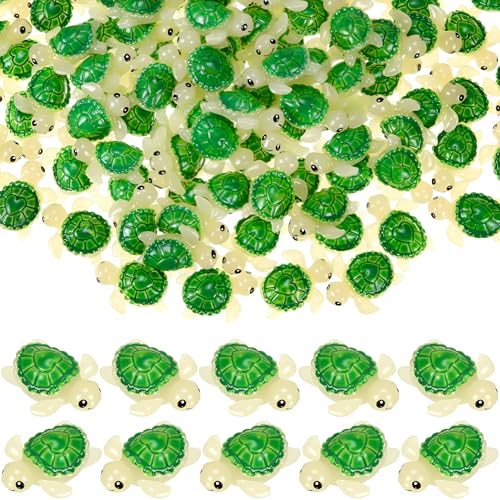 Image of Threehoney 100 Pcs Mini Resin Turtle Bulk Tiny Sea Animal Figurines for Fish Tank Aquarium Ornaments Cake Garden Lawn Decor DIY Craft Micro Landscape Birthday Party Gifts(Turtle Style)