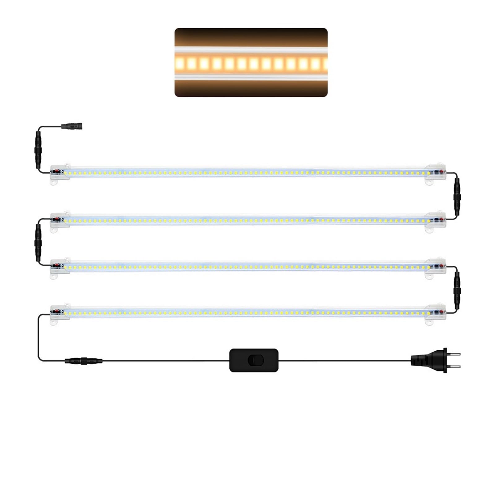 Lámpara de cultivo tiras LED 1 a 12 Uds., fitoamplificador luz solar espectro completo for plantas vegetales, barras 30/50cm, 2,7 W 6W Iluminador hortícola(4pcs 50CM with)
