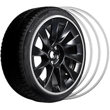 Wheel Rim Protector Aluminum Alloy Universal Rim Guard 15-22 Inch 4 pcs Gray, 16 Inch