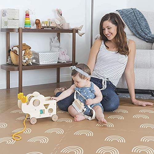 Childlike Behavior Baby Play Mat- Play Pen Tummy Time Mat & Crawling Mat Foam Play Mat For Baby With Interlocking Floor Tiles 72X48 Inches Puzzle- Baby Floor Mat Infants & Toddlers (X-Large, Rainbows) #TOP1