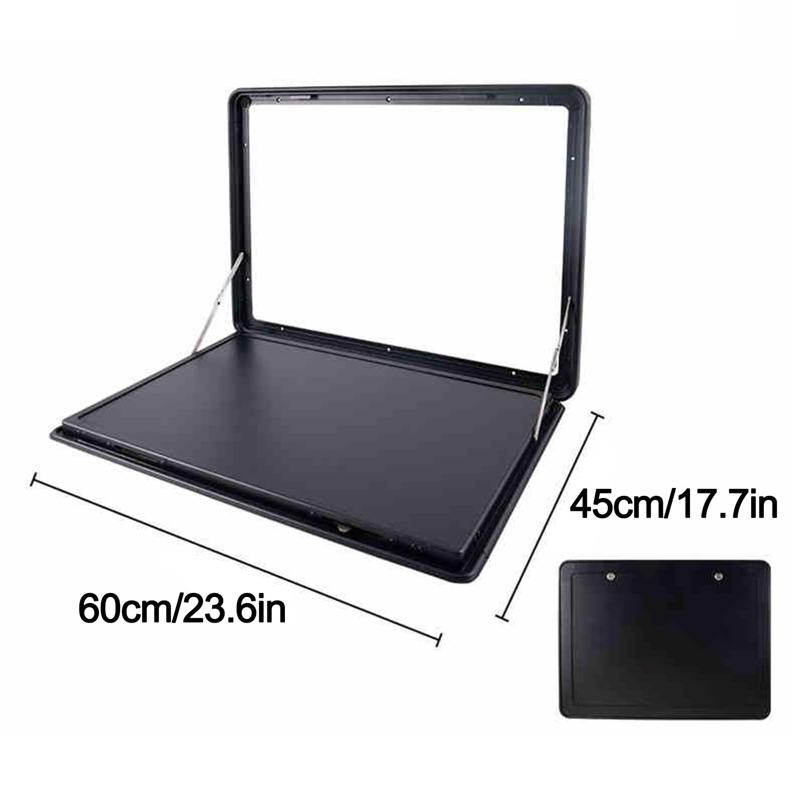 Table Pliante Extérieure pour Caravane, Table à Manger Murale Verrouillable en Aluminium, Table de Pique-Nique pour Camping-Car(Black,60x45cm)