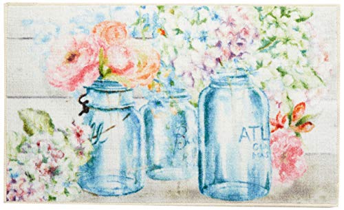 Brumlow Mills Colorful Flowers In Mason Jar Area Rug For Kitchen, Entryway Rug, Living Room Or Bedroom Carpet, 1'8" X 2'10", Multi #TOP17