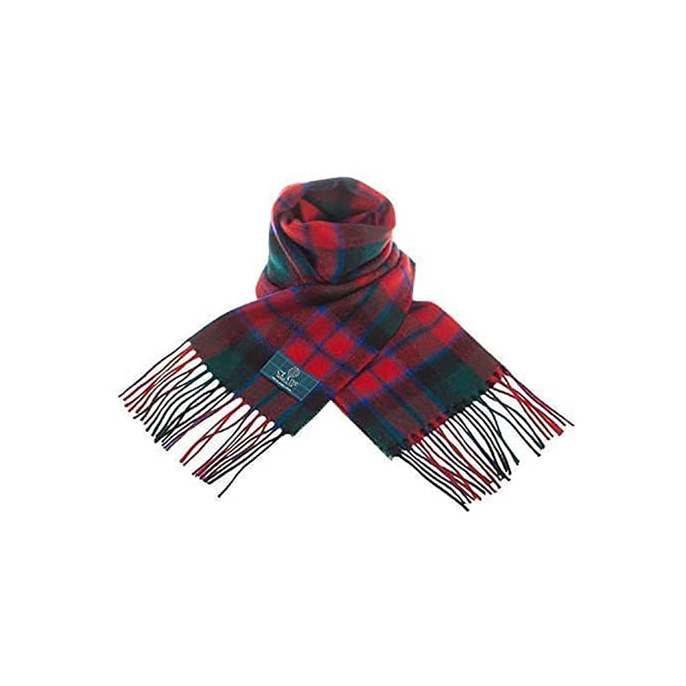Clans Of Scotland Unisex Macnaughton - 100% Pure Lambswool Scottish Clan Tartan Scarf- 100% Wool - Pure Wool Tartan Scarf - In Various Tartans - Perfect For Men And Women - 12X60 Inches