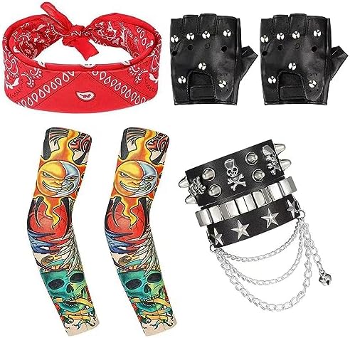 POFET Disfraz de Estrella de Rock para Hombre, Accesorios de Disf...