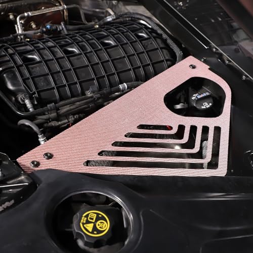 Image of TOYCIDFG Engine Bay Panel Cover Compatible with C8 Corvette 2020-2025 Left Right Splash Shield Oxidation Case Guard Aluminium Interior Body Part Accessories (Carbon Fiber-Pink)