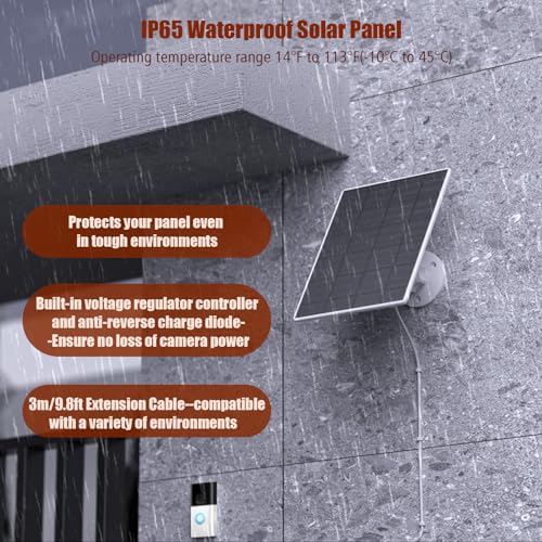image for Rhorawill Solar Panel for Ring Doorbell,Solar Charger for Ring Video D