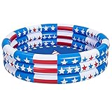 58’’ x 13’’ Garden Inflatable Kiddie Pool, Star American Flag Baby Swimming Pool, Summer Water Pool Blow up Pool Pit Ball Pool for Kids Toddler Indoor&Outdoor