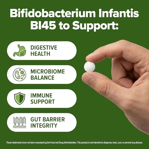 Image of Bifidobacterium Infantis Probiotic 240 Tablets (4 Month Supply) - Researched Strain BI45 - 3 Billion CFU - Gut Barrier & Digestive Health Support - GMP Certified (240, Bifidobacterium Infantis)