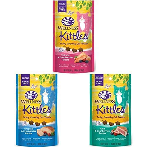 Wellness Crunchy Kittles Cat Treat Variety Pack: Grain-Free, Made With Natural Ingredients And Real Protein (Chicken, Salmon, Tuna Varieties) #TOP13