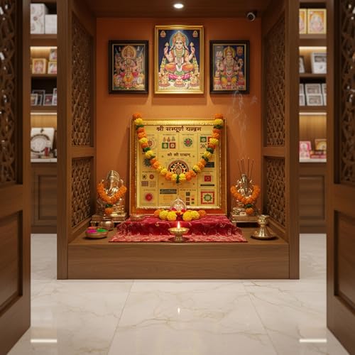 Image of Shri Shree sampoorn sampurna Yantra (Golden, 8 X 8 Inches)