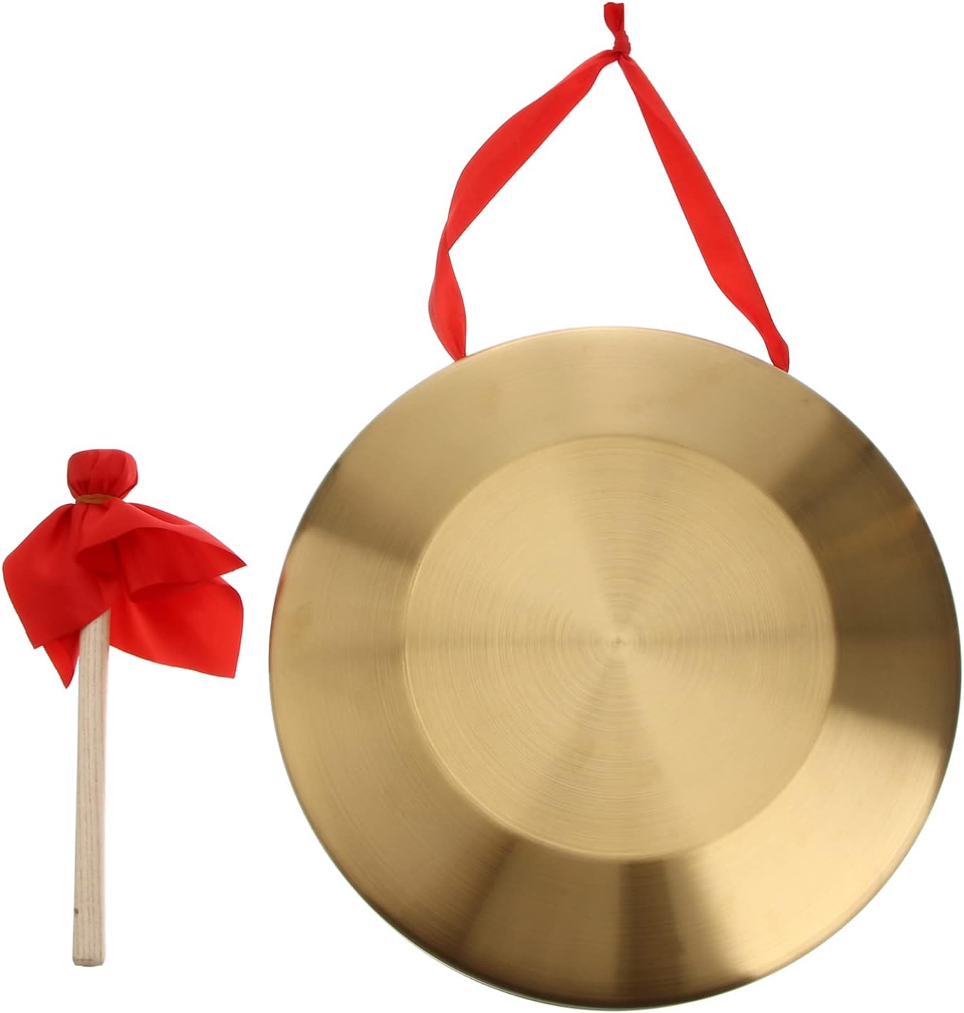 Vaguelly 12.6 Inch Hand Gong with Hammer Copper Chinese Percussion Instrument for Meditation Music Performance and Hearing Training