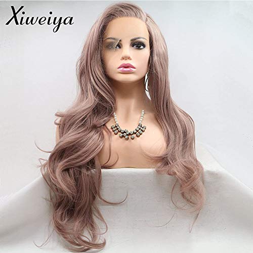 Perruque synthétique dentelle avant pour les femmes cheveux ondulés 24"