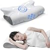 Ultra Hernia Pain Relief Cooling Pillow for Neck Support, Adjustable Cervical Pillow for Comfortable Sleep, Ergonomic Comfortable Memory Foam Pillows Wrinkle Remover WHITE GREY