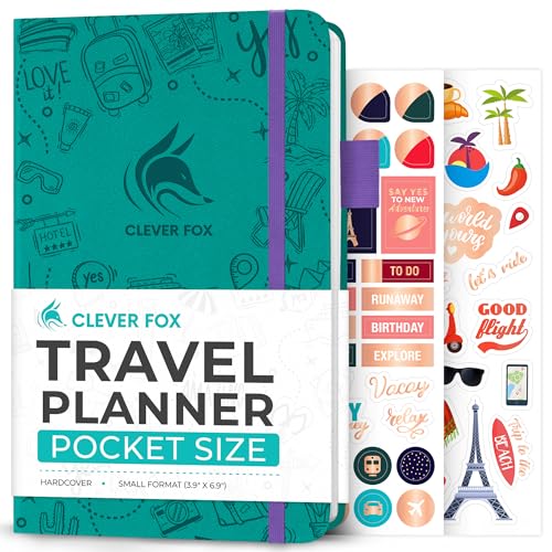 Clever Fox Travel Journal – Vacation Planner with Budget Plan, Packing List, Expense Tracker & Trip Journal – Travelling Itinerary Organizer for Women, Men & Couples – Hardcover