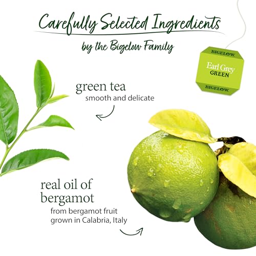 Image of Bigelow Tea Earl Grey Green Tea, Caffeinated Tea, 20 Count (Pack of 6) | 120 Total Tea Bags