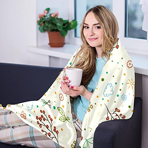 Couverture douce oiseaux et fleurs pour des moments cocooning - 8
