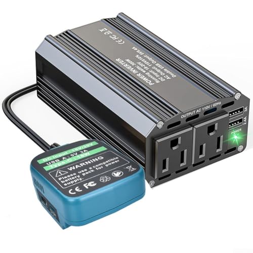 Inversor de batería de 18V a 20V de 300W con salida de 110V CA modelo B 7